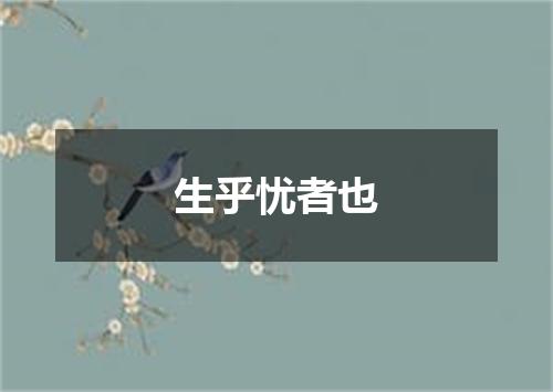 生乎忧者也
