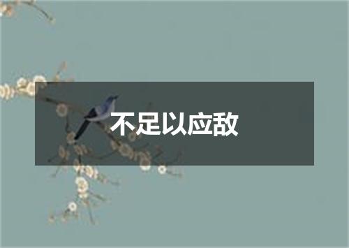 不足以应敌