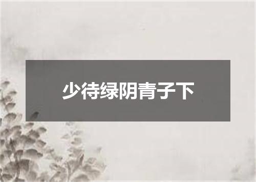 少待绿阴青子下
