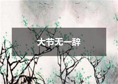 大节无一辞