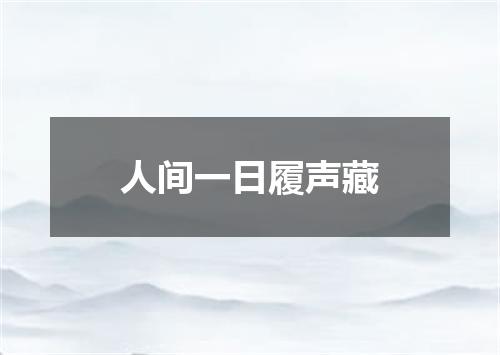 人间一日履声藏