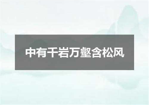 中有千岩万壑含松风