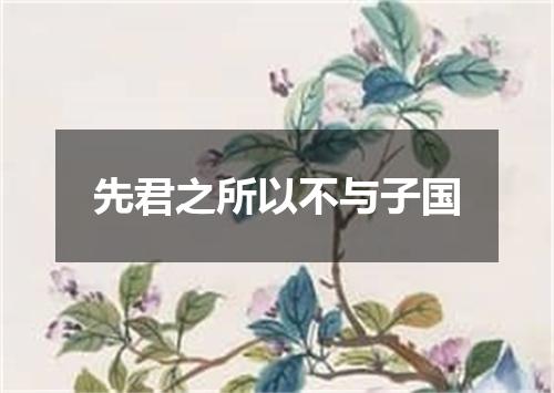 先君之所以不与子国