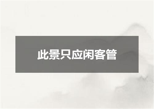 此景只应闲客管