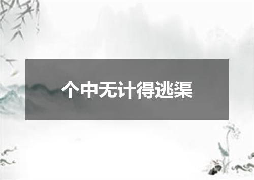 个中无计得逃渠