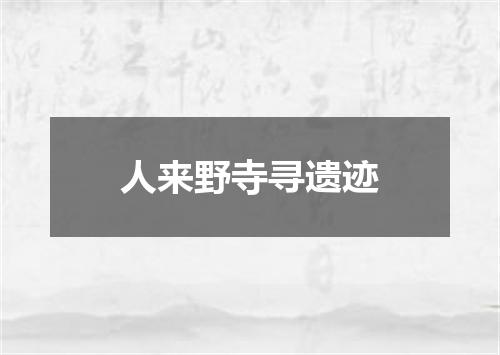 人来野寺寻遗迹