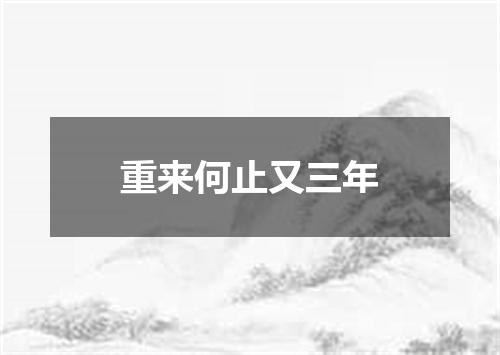 重来何止又三年