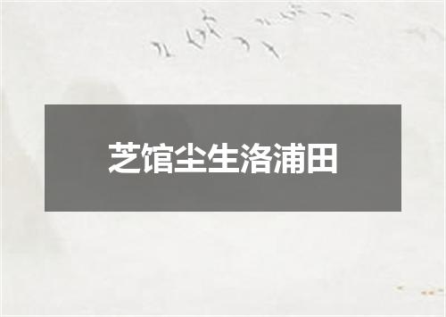 芝馆尘生洛浦田