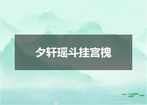 夕轩瑶斗挂宫槐