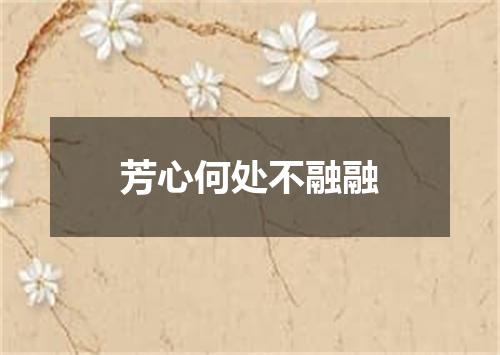 芳心何处不融融