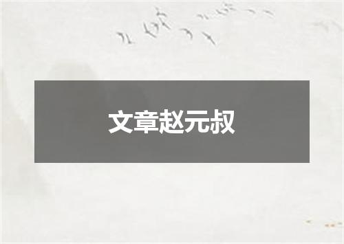 文章赵元叔