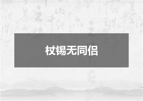杖锡无同侣