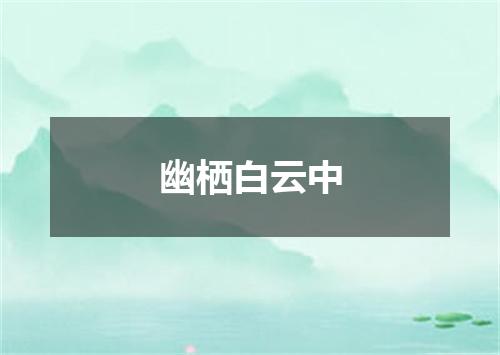 幽栖白云中