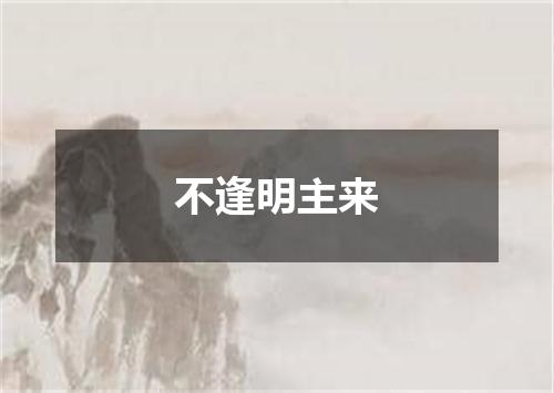 不逢明主来