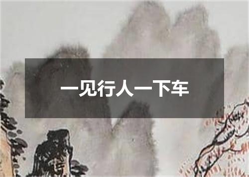 一见行人一下车