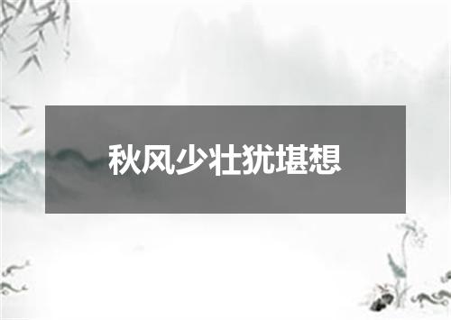 秋风少壮犹堪想