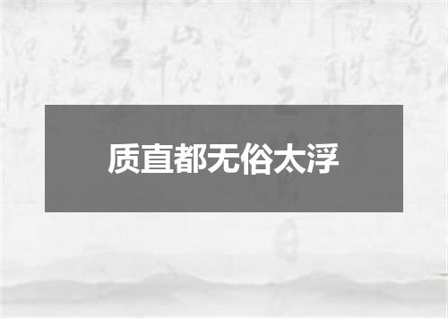 质直都无俗太浮
