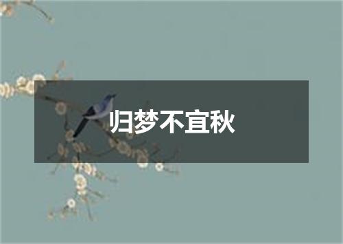 归梦不宜秋