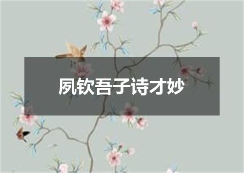 夙钦吾子诗才妙