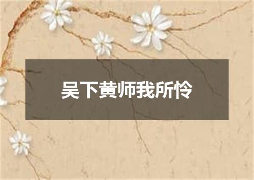 吴下黄师我所怜