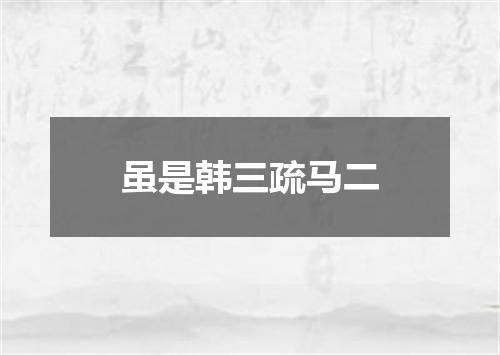 虽是韩三疏马二