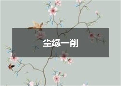 尘缘一削