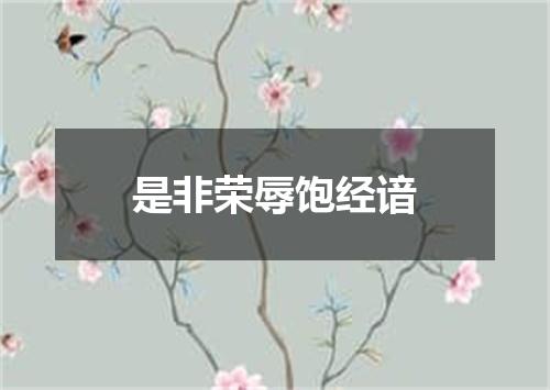 是非荣辱饱经谙