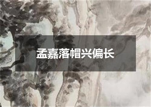 孟嘉落帽兴偏长