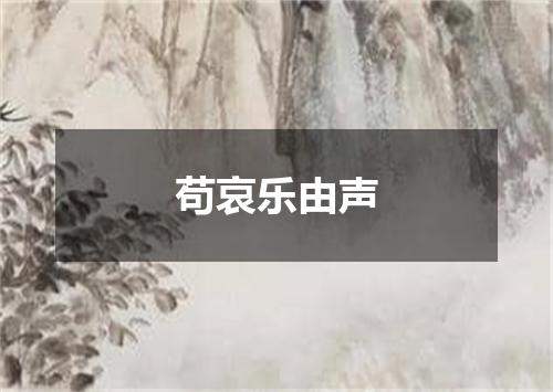 苟哀乐由声