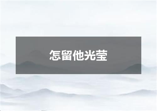 怎留他光莹