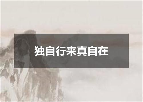 独自行来真自在