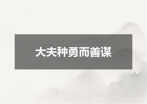 大夫种勇而善谋