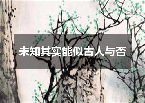 未知其实能似古人与否