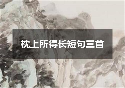 枕上所得长短句三首