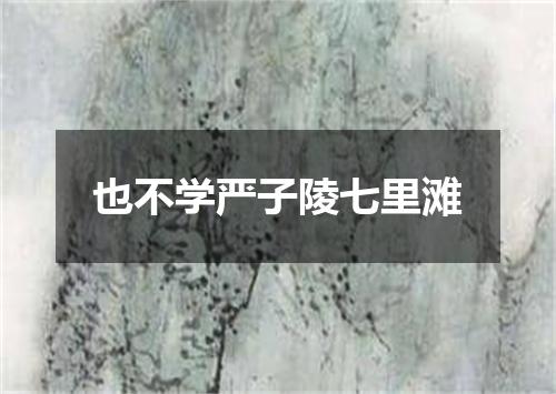 也不学严子陵七里滩