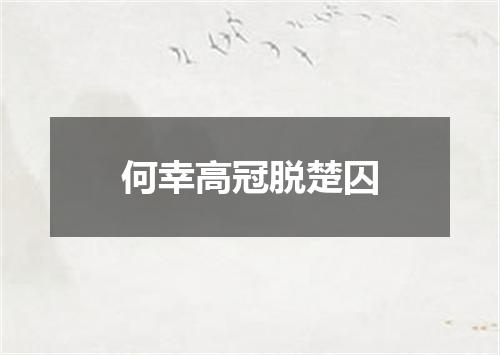 何幸高冠脱楚囚