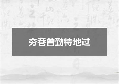 穷巷曾勤特地过