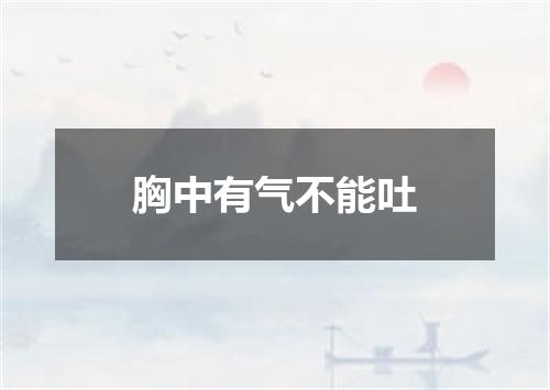 胸中有气不能吐