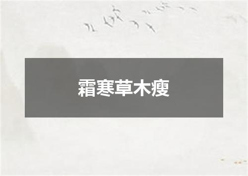 霜寒草木瘦