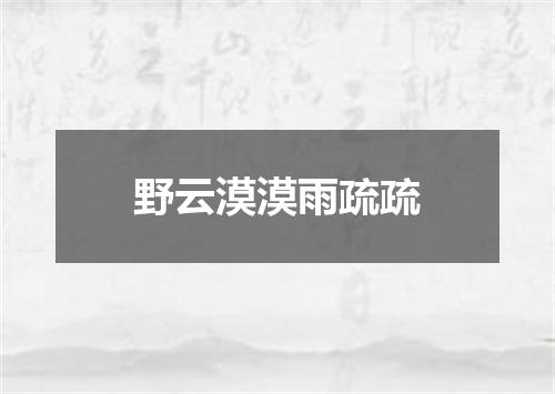 野云漠漠雨疏疏