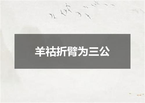 羊祜折臂为三公