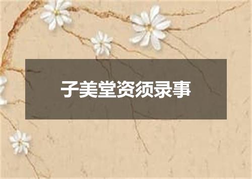 子美堂资须录事