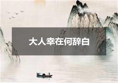 大人幸在何辞白