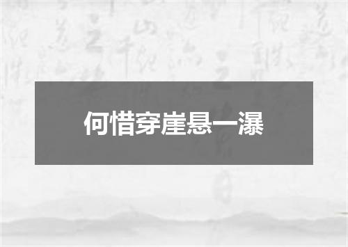 何惜穿崖悬一瀑