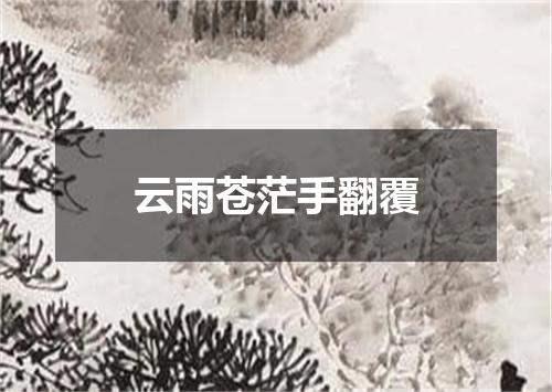 云雨苍茫手翻覆