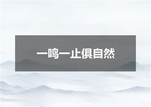 一鸣一止俱自然