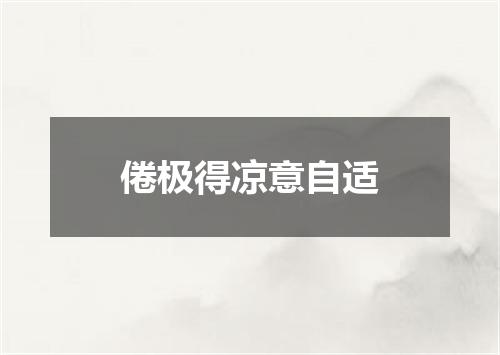 倦极得凉意自适