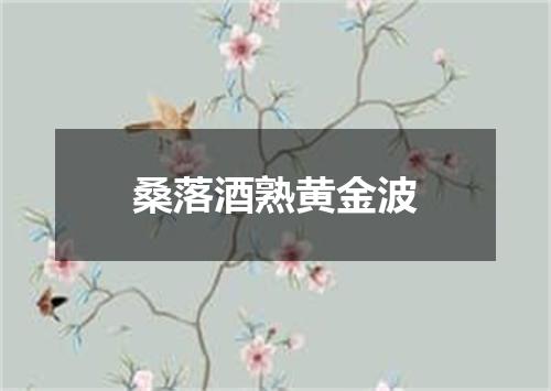 桑落酒熟黄金波