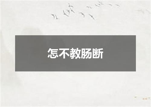 怎不教肠断