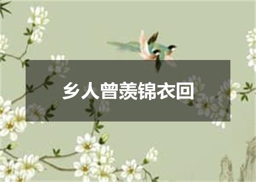 乡人曾羡锦衣回